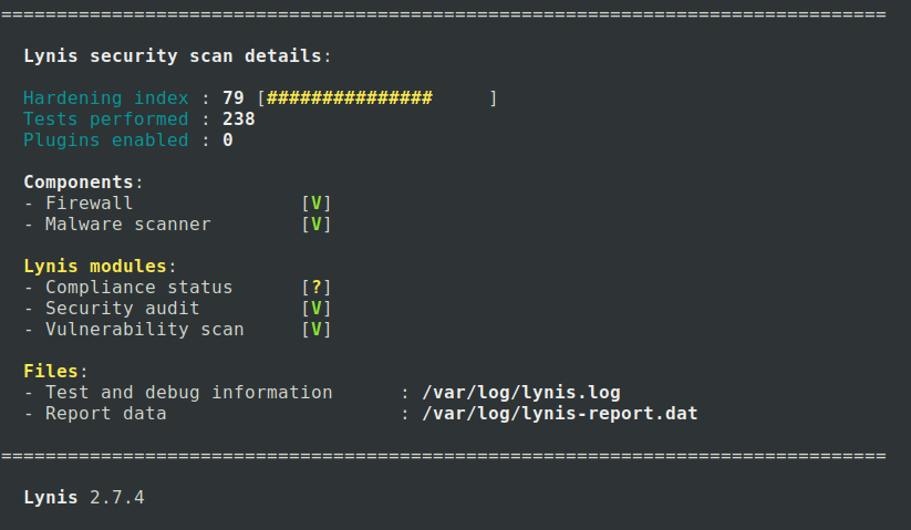 Audit report for my laptop